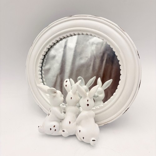 Shabby chic white bunny - bunny, rabbit