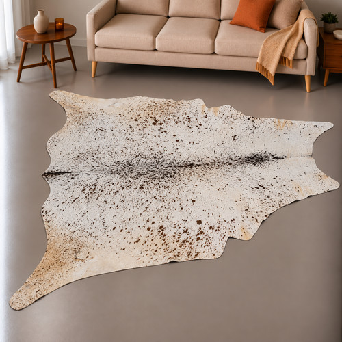 Genuine brown white cowhide - genuine,