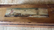 Antique Wooden Hand Painted oil watercolour Paint Brush Box 