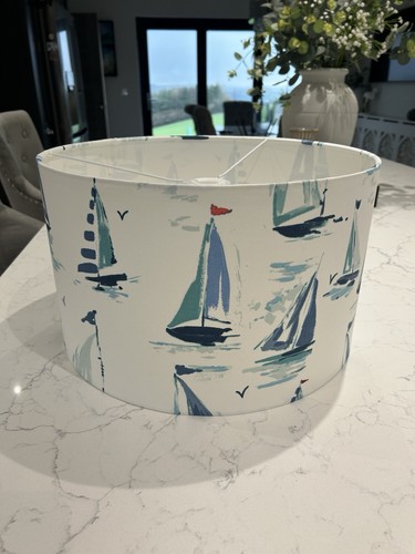 Lampshade blue and white - blue,