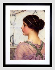 JOHN WILLIAM GODWARD GRECIAN LOVELY BLACK FRAMED ART PRINT B12X726
