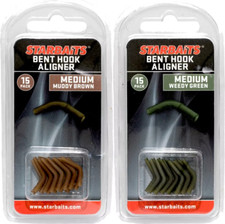 2 x pk starbaits Fishing Line Aligner Anti Hook Sleeves 1x green 1x brown