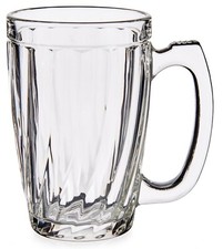 Set of 6 340ml Beer Glasses with Handle, Clear Half-Pint Glass Drinking Glasses