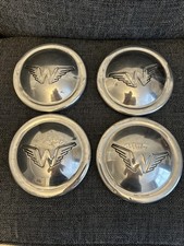 Set Of 4 Vtg Wolseley Chrome Hub Cap with Winged Logo Original Classic Car Part