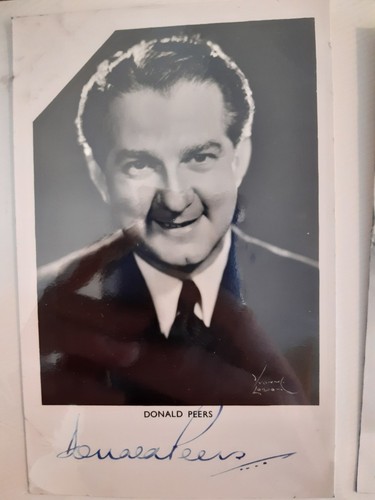 Donald peers signed photo - peers,