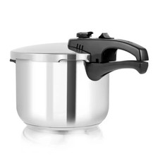 6 Ltr Pressure Cooker 22cm with Steam Basket & Bakelite Handle Stainless Steel