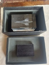 Vintage Concorde Glass Paperweight,  Crystal Clear Collectables