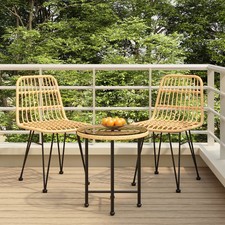 Garden Dining Set Black Steel