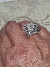 genuine 925 sterling silver mens chunky ring with detailing 