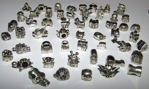 Lots silver slot charms - of,