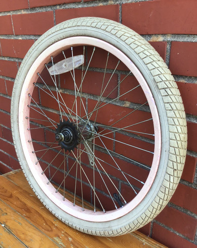 Rear bicycle pink wheel - 20",