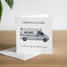 Personalised New Electrician Card Handmade New Job Card Newly Qualified
