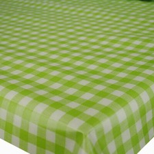 Spring Green Gingham VINYL WIPE CLEAN PVC TABLECLOTH
