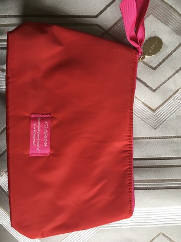 Clarins red make bag new - red, up