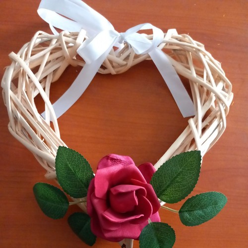 Wicker heart decoration - wicker,