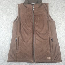 Musto Suede Gilet Women's Size 14 Uk In Brown Fleece Lined
