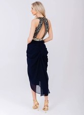 Virgos Lounge Navy Sequin Party Dress Size UK8 EUR36 US4 RRP £150