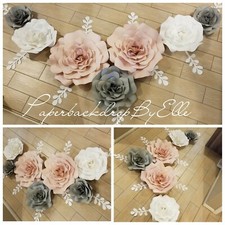 7 Large Paper Flowers set for