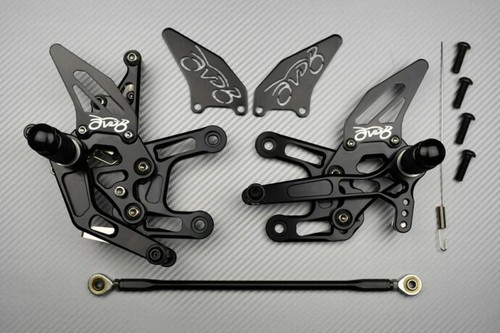 Black adjustable rearsets - black,