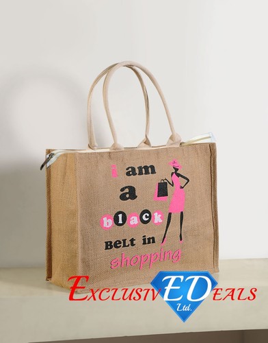 Jute shopping bag hessian - jute,