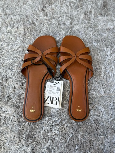 Zara flat slider tan - flat,