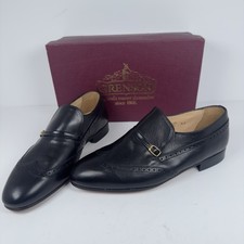 Vintage Grenson Braga Buffelo Black Leather Men Loafer  Shoes Size 9 G- New