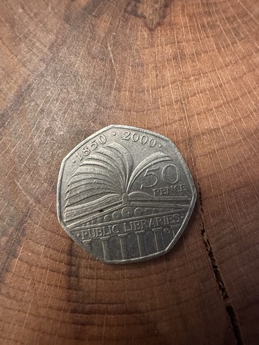 Public library 50p coin - public,