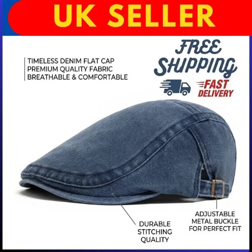 Men flat cap washed - flat,