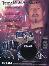1997 Print Ad of Tama Rockstar Drum Kit w Marcello Palomino of Tura Satana
