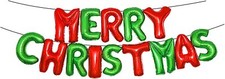 16" Merry Xmas Banner Balloons Self Inflating Christmas Party Foil Ballons UK
