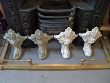 set 4 very large antique cast iron ball & claw feet big roll top bath legs table