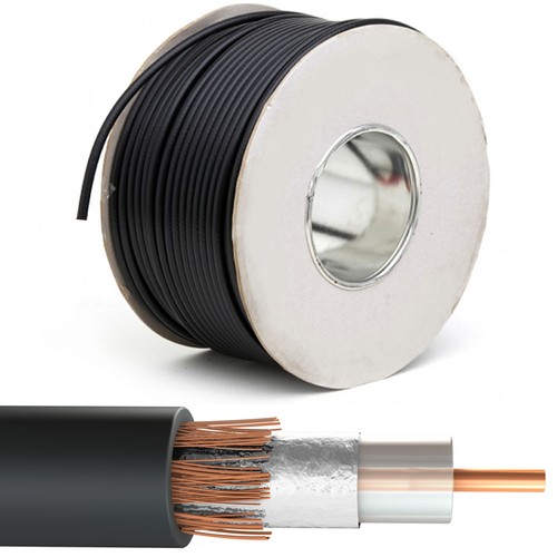 100m black rg6 coaxial cable - black,