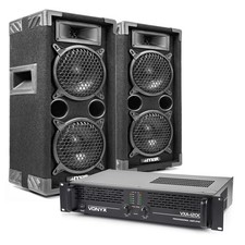 MAX26 Dual 6" Passive DJ PA Speaker Kit with Amplifier - 1200W