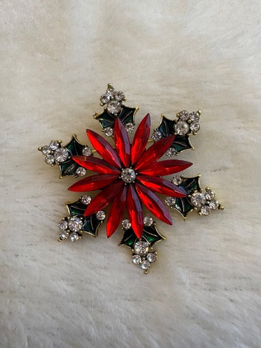 Red snowflake brooch new not