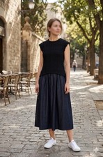 Zara Black Blue Midi Dress