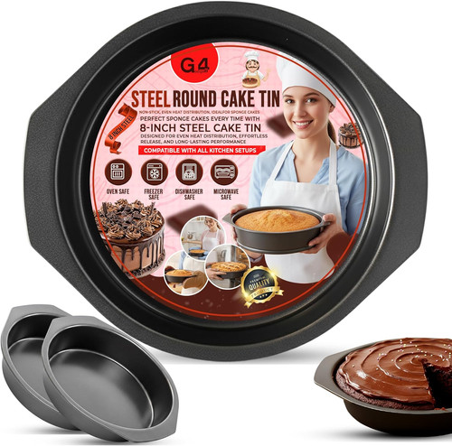 Cake tin inch round - tin, 8