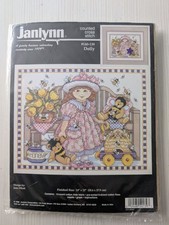 Rare Vintage 1998 Janlynn Dolly Cross Stitch Kit Cute Nostalgic Teddy Child