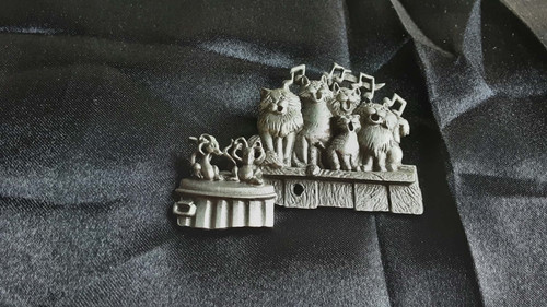 Pewter cats choir brooch - choir,