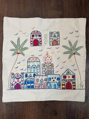 Embroidered cushion cover