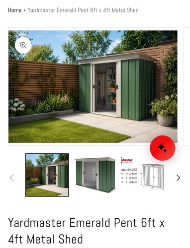 Yardmaster emerald pent - emerald, metal