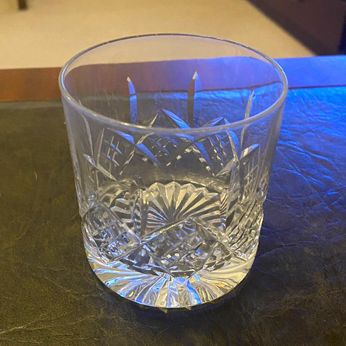 Clear cut glass whisky tumbler - cut,