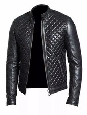 Men black quilted - quilted, slim