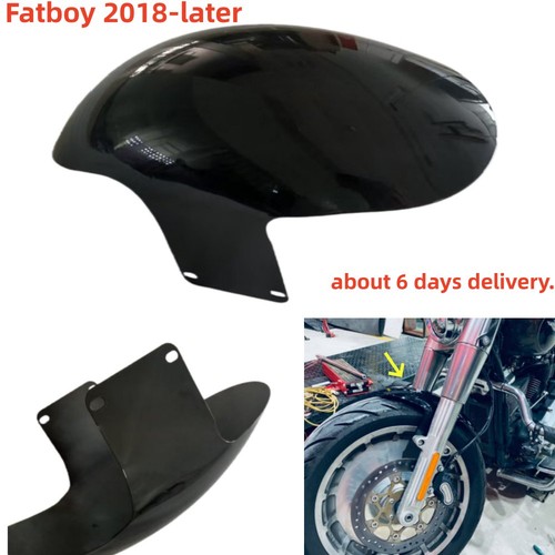 Steel gloss black front fender - front,