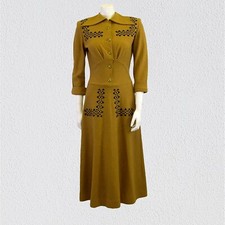 1940s Vintage Dress in Dark