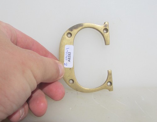 Vintage brass shop letter - vintage, "c"