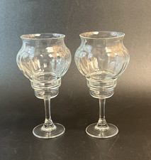 2 Vtg Clear Crystal Glass