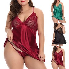Plus Size Sexy Women Satin