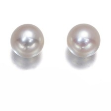 Auth Tiffany&Co. Earrings Pearl 7.2mm Solitaire 18K 750 Yellow Gold