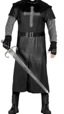 Mens Black Knight Cosplay Costume Fancy Dress Halloween Executioner 42-44 New