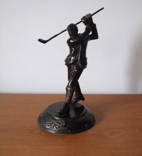 Vintage bronze figure of a golfer